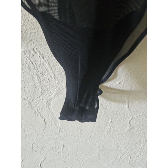 Escada Mesh And Beaded Body Suite Vtg Black Size L - Picture 6 of 10